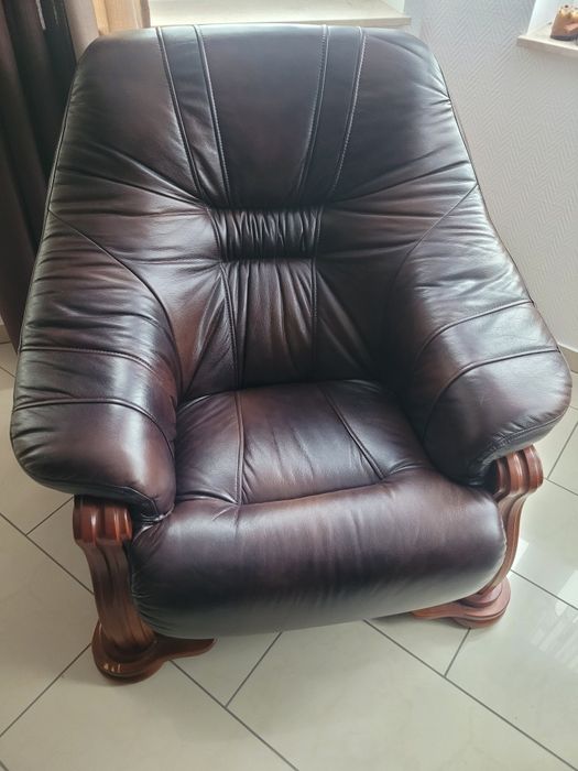 Zestaw wypoczynkowy skórzany