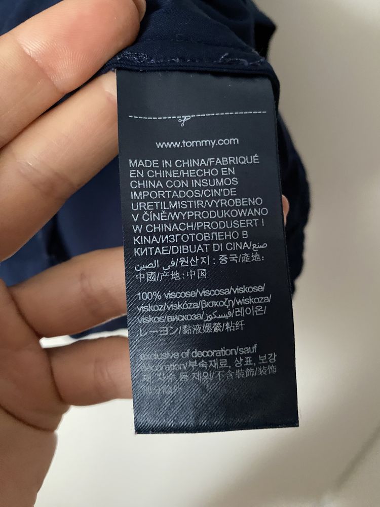 Koszula męska Tommy Hilfiger XL viscosa 100 % letnia krótki rękaw