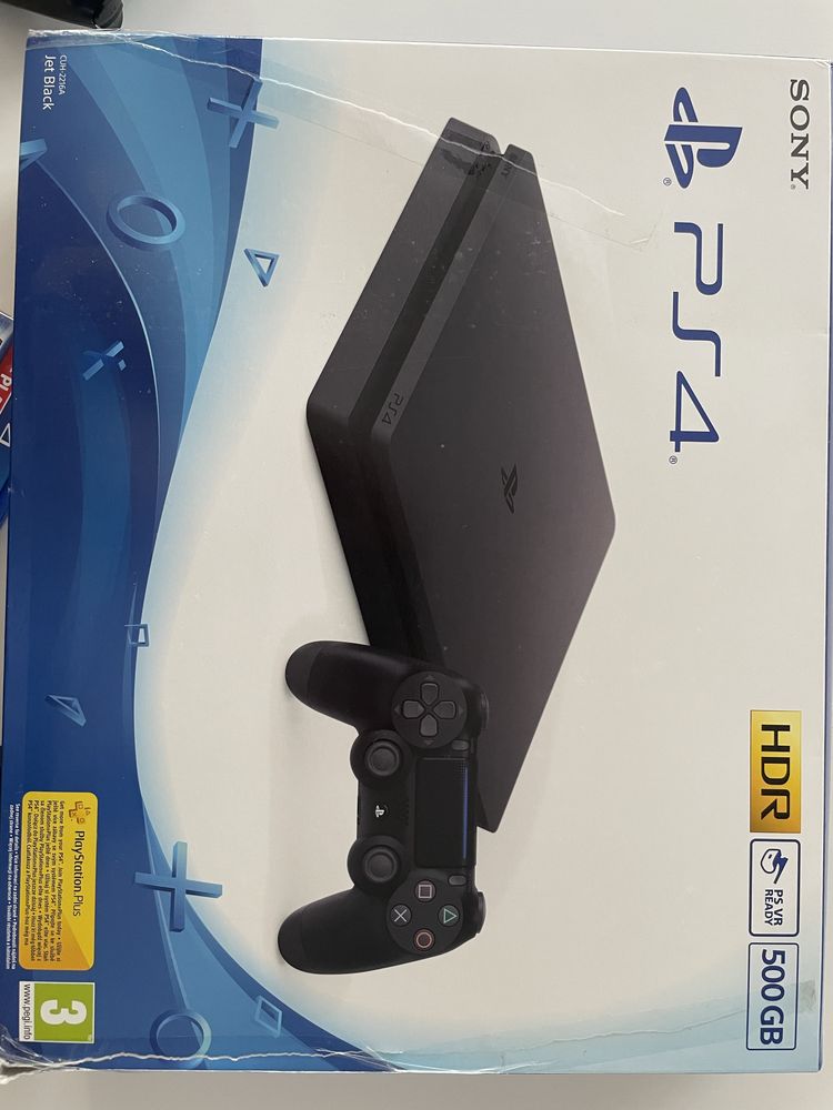 Konsola PS4 slim 500GB Jet Black + dwa pady + 2 gry