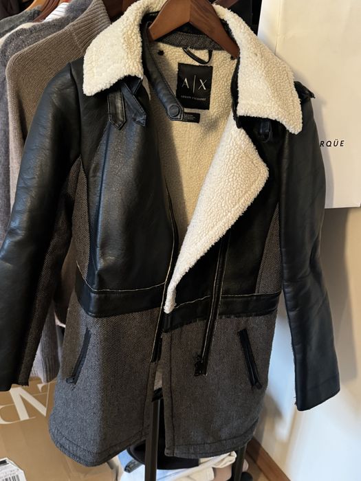 Пальто з еко-шкіри Armani Exchange