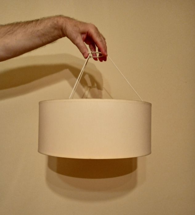 Abażur kremowy ecru klosz na lampę żarówkę cylindryczny jasny stylowy