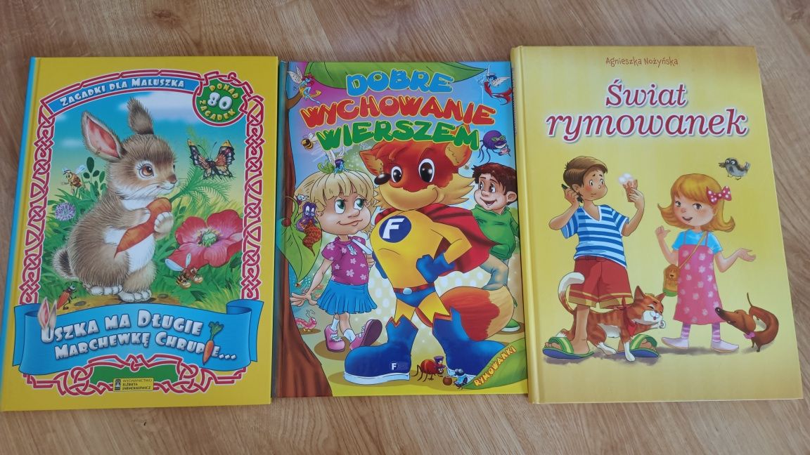 Książki dla dzieci Rymowanki, wiersze o dobrym wychowaniu, zagadki