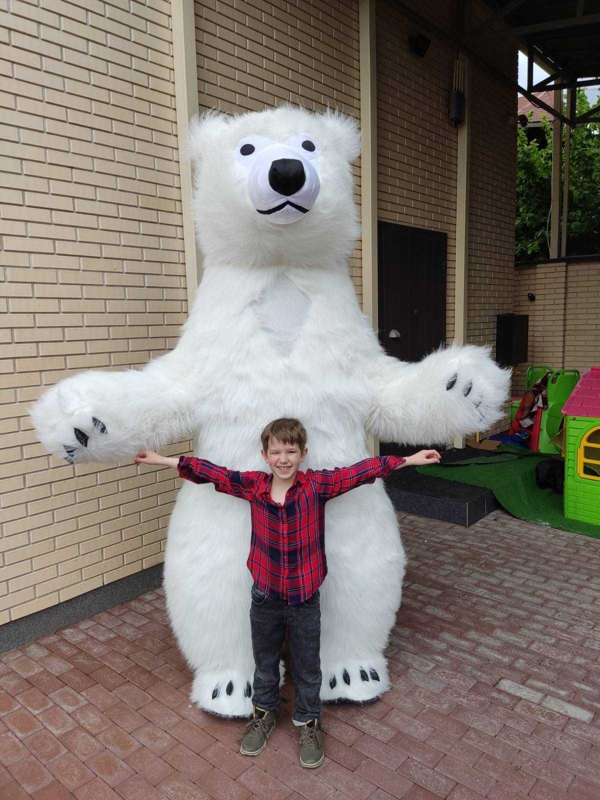Привітання, аніматор, білий, полярний, Ведмідь 2,6 метра. від 800 грн