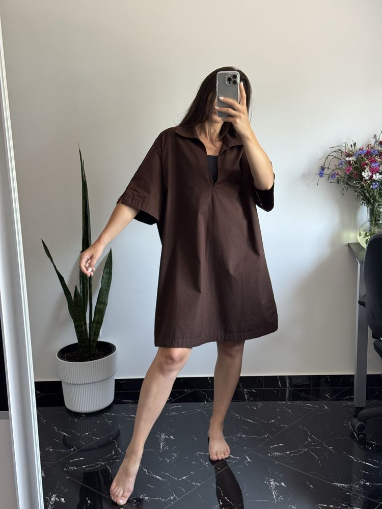 Шоколадна сукня сорочка вільного крою H&M  L/Xl