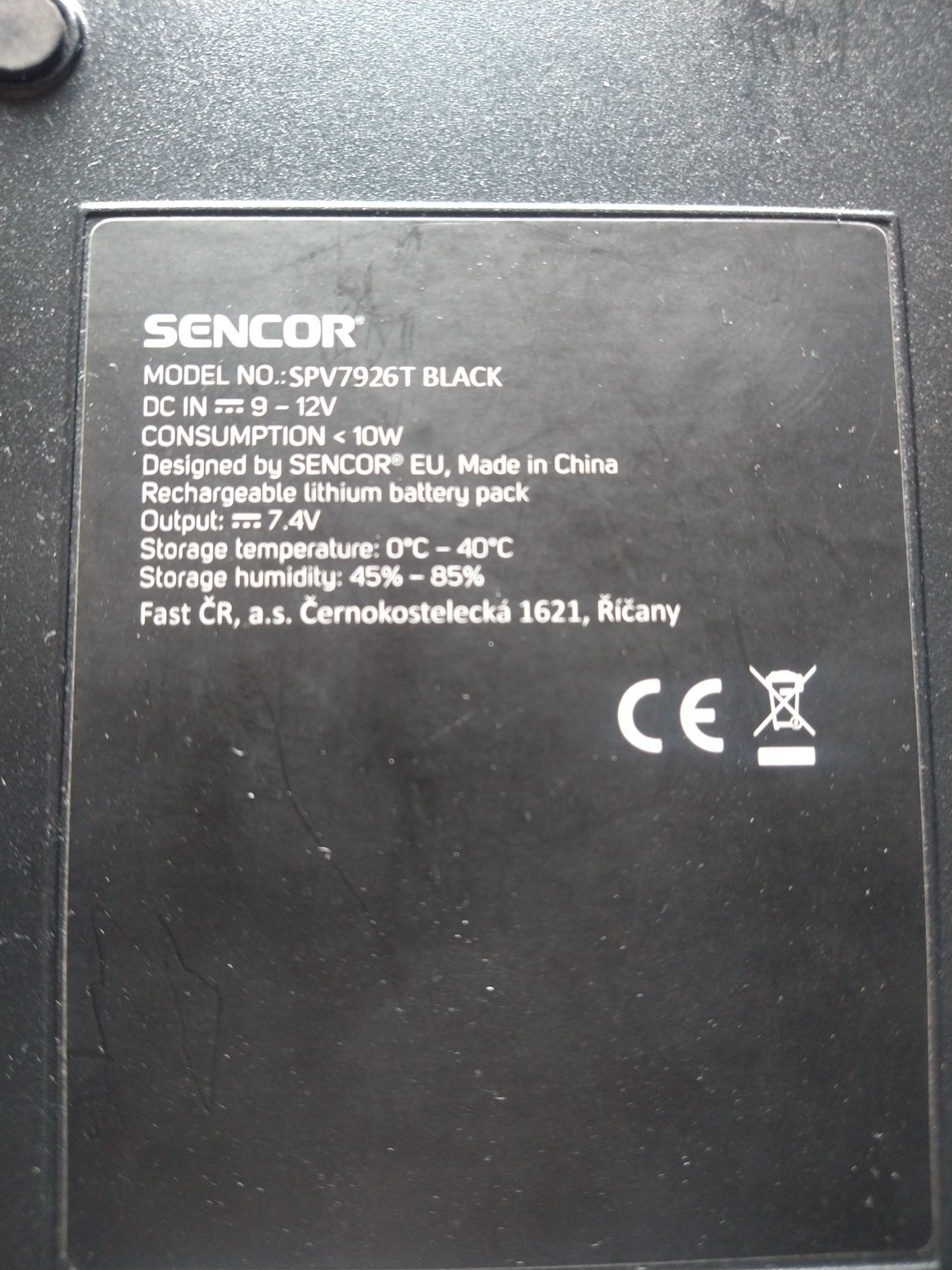 Przenośny odtwarzacz DVD 9Cali SENCOR SPV 7926T z Tuner DVB-T2 Czarny
