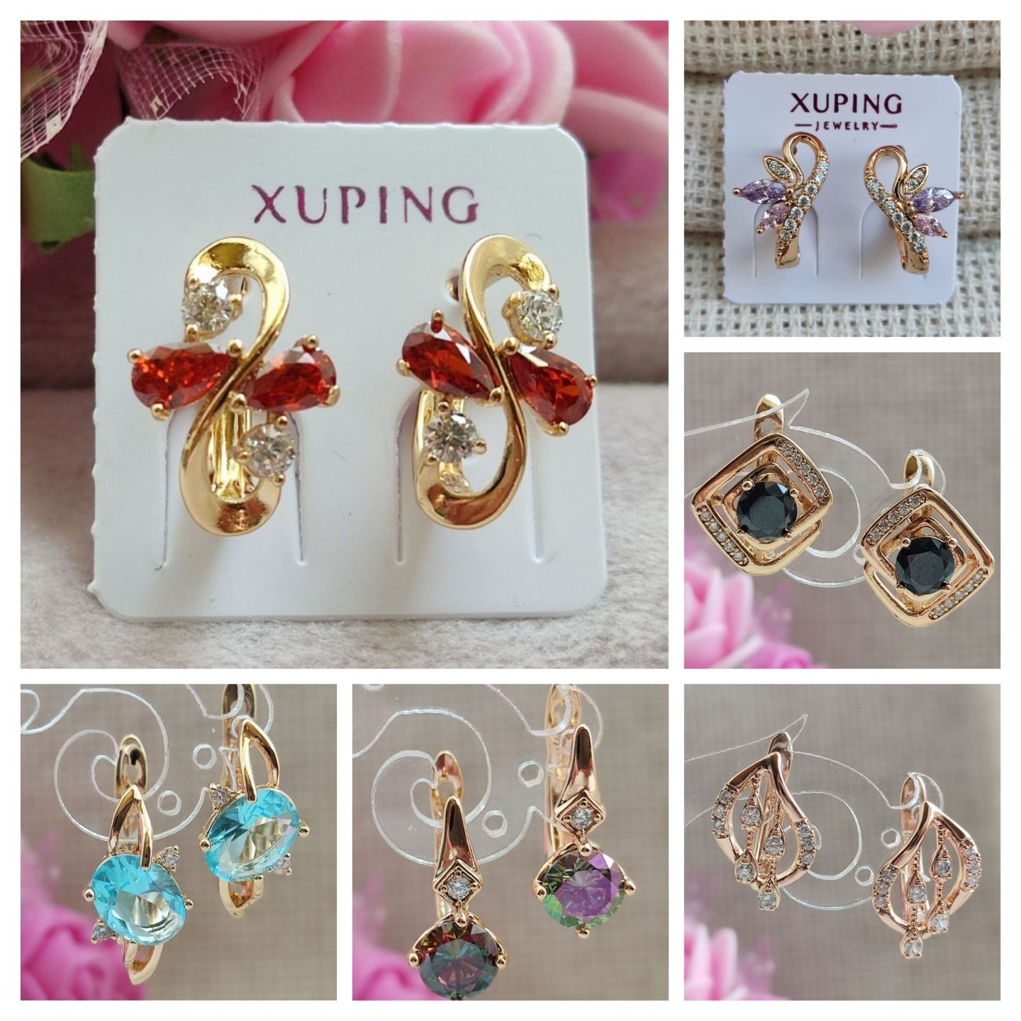 Позолоченные  серьги детские сережки медзолото Xuping