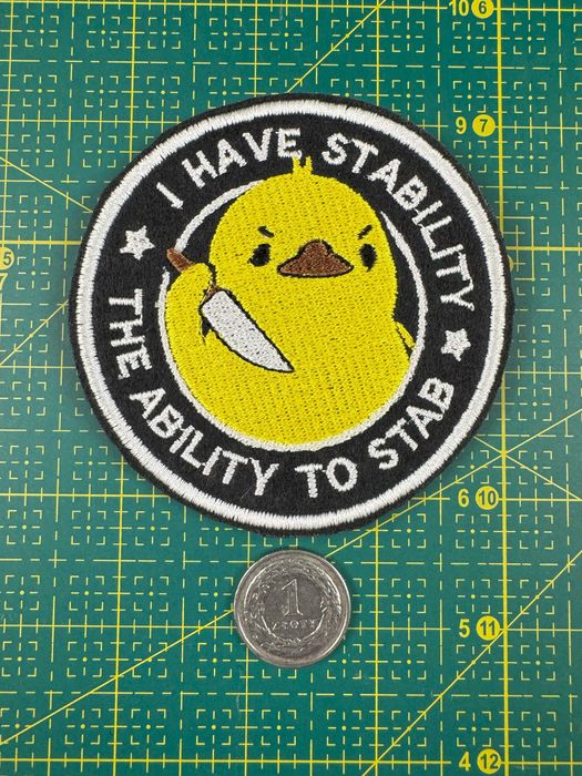 Naszywka na rzep "I have stability, the ability to stab"