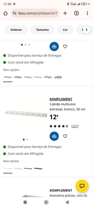 Cabide para roupeiro ikea