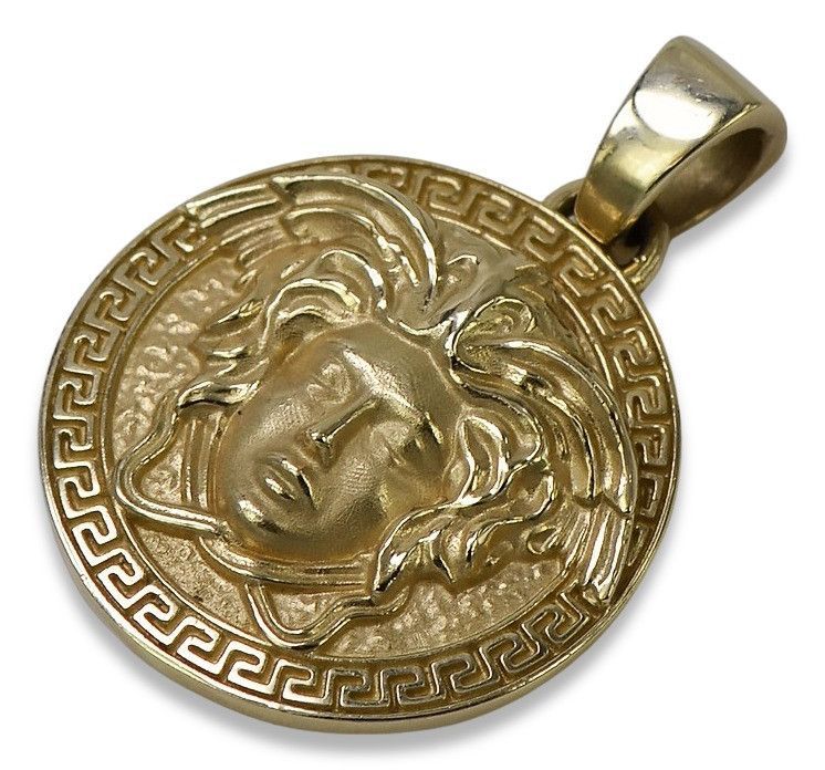 Złota zawieszka żółte 14k 585 Meduza grecka droga cpn049y 16mm Gdańsk