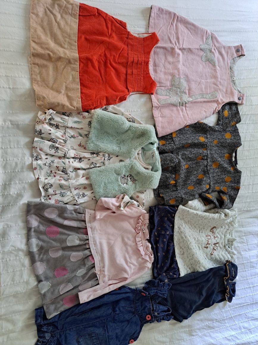 7 vestidos bebé menina 6-9 meses