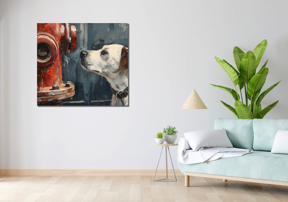 Obraz 100x90cm Kumpel przy Hydrancie