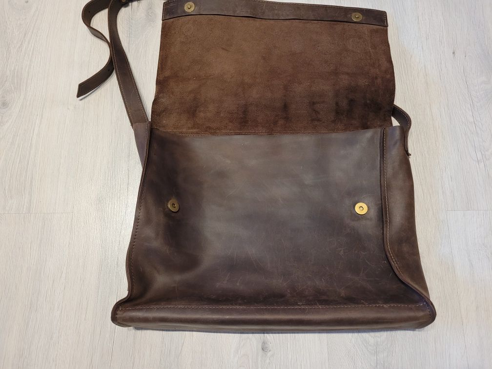 Шкіряна сумка Bagllet для ноутбука 16 дюймів Crazy Horse коричнева