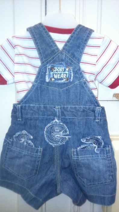 Jardineira calção e t-shirt 3-6 meses Mayoral