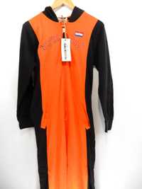Piżama kombinezon dres czarny pomarańczowy RockBerry 158