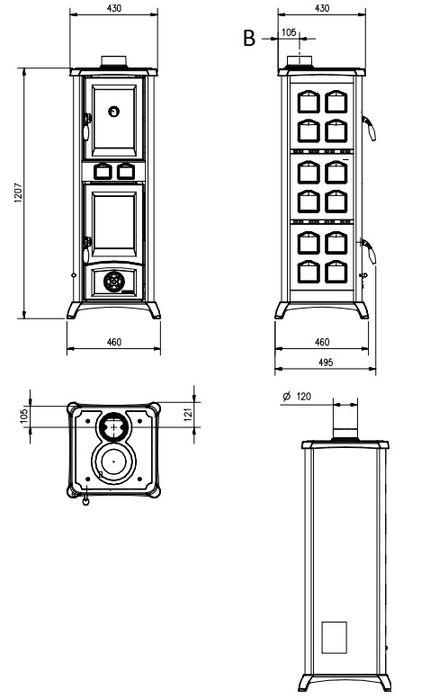Piec na drewno La Nordica Gemma Forno 7,2kW