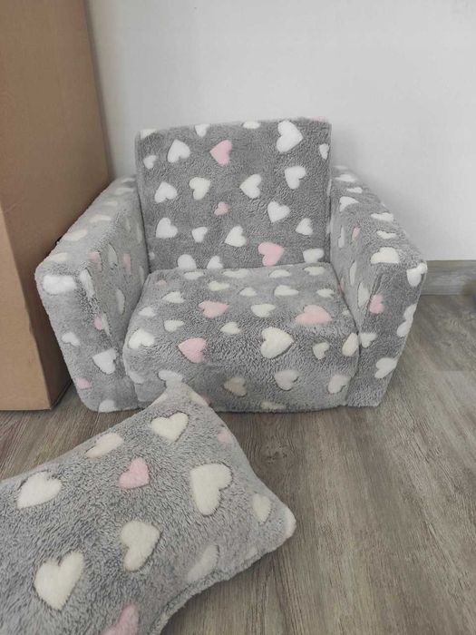 NOWY Fotelik Dla Dzieci Do Siedzenia Siedzisko Rozkładane Pluszowe