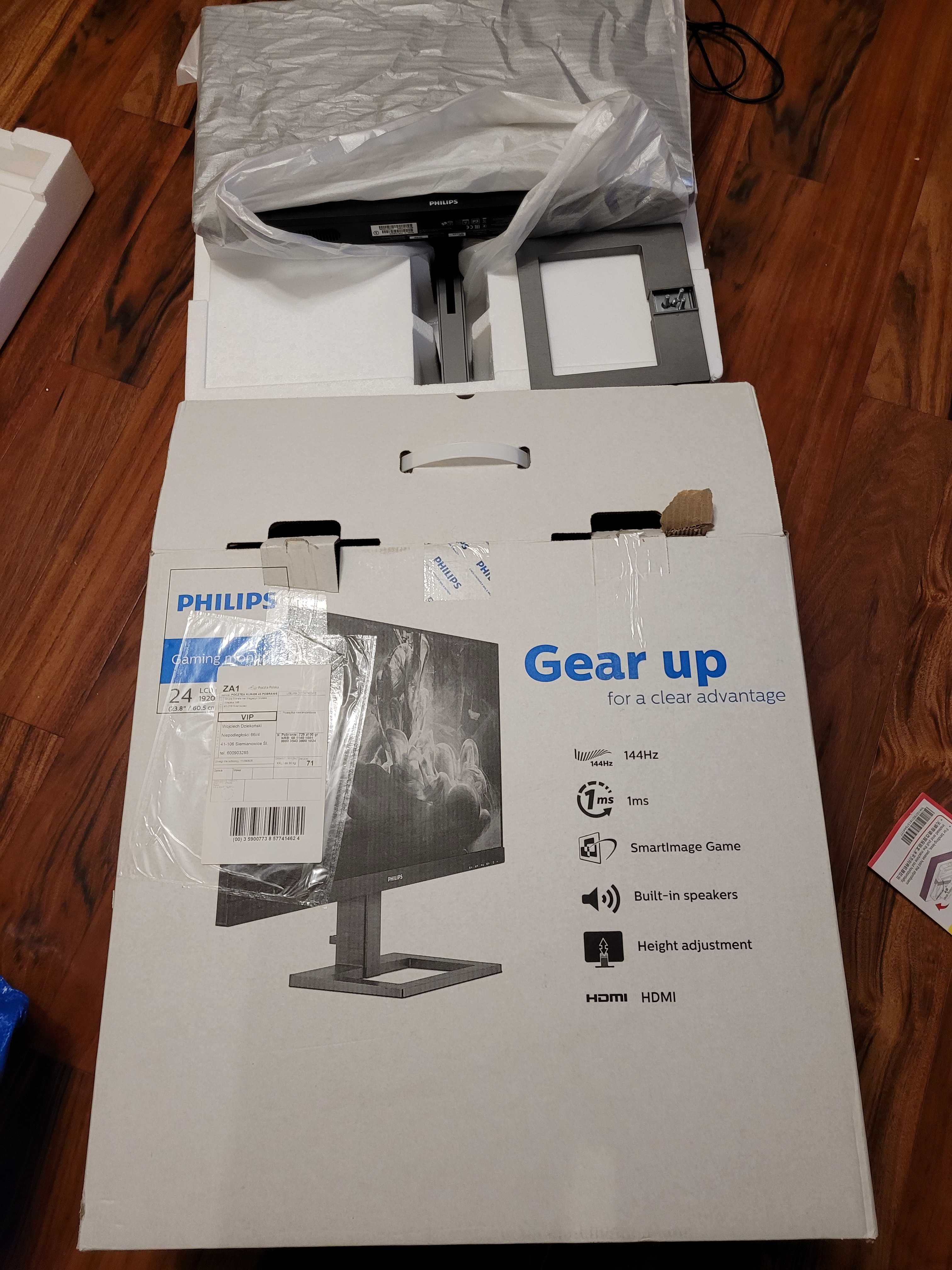 Monitor Philips 242E1 z uszkodzoną matrycą