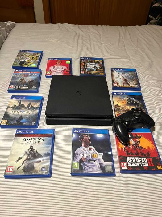 PlayStation4 + comando + jogos