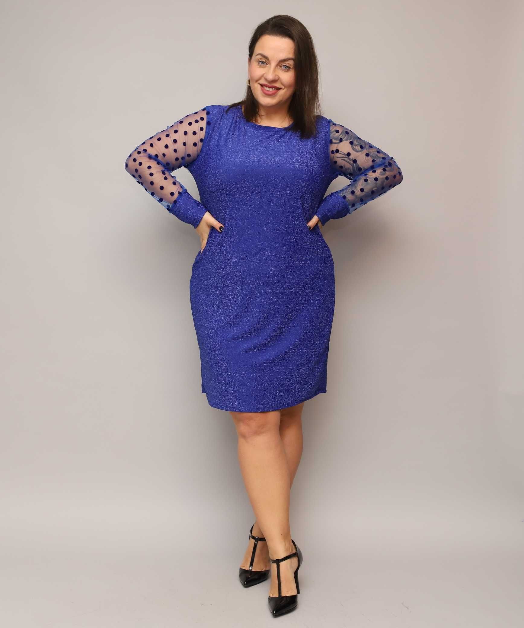 Błyszczące sukienki PLUS SIZE. 2XL-4XL. Polska produkcja