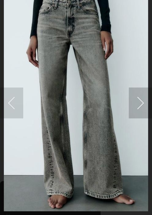 Джинси широкі сірі zara s