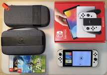 Konsola Nintendo Switch LED jak nowa komplet karta 256GB dwa etui gry