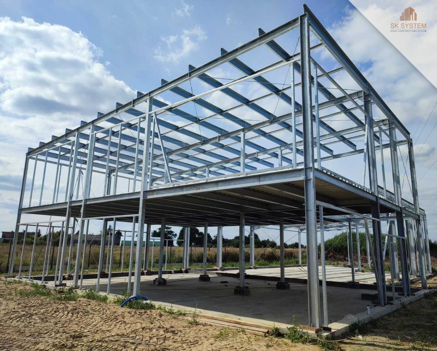 Hala 470 m2 stalowa magazyn warsztat płyta konstrukcja SK SYSTEM