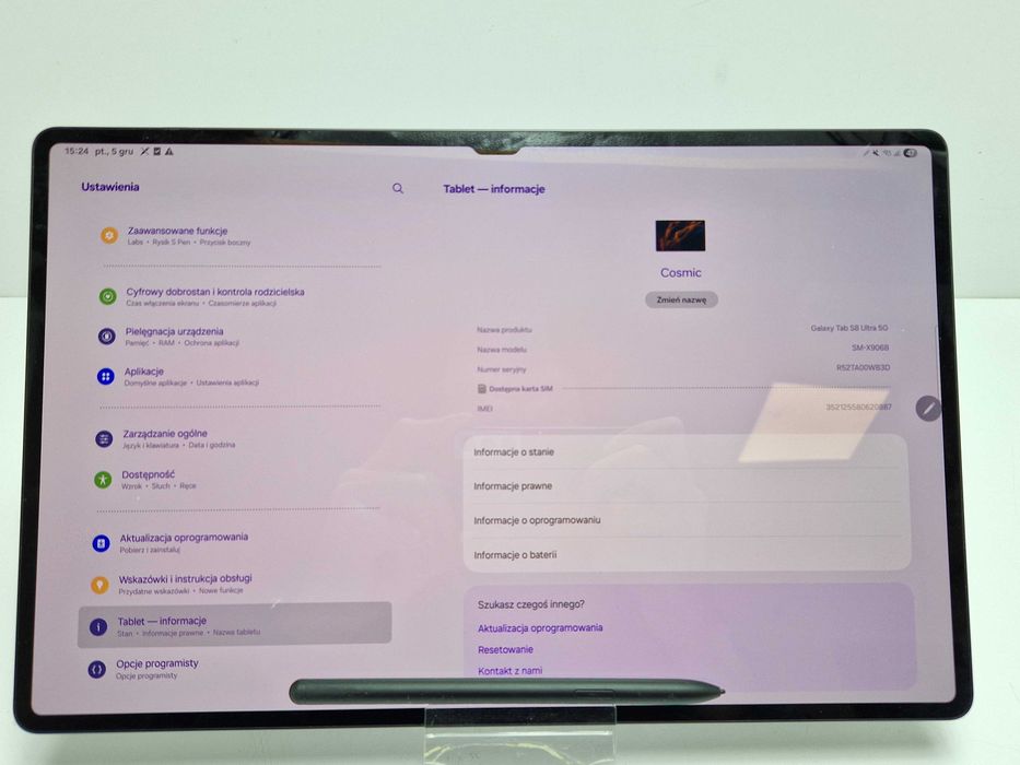 Tablet Samsung Galaxy Tab S8 ULTRA 5G SM-X906B 14,6" 8GB/128GB szary