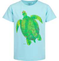 T-shirt Koszulka chłopięca Bawełna 152 Niebieski z żółwiem Endo
