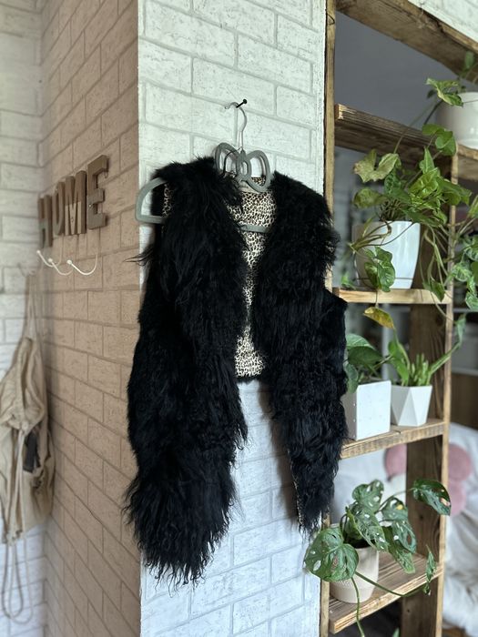 Kamizelka bezrękawnik bolerko yoshe futro skóra