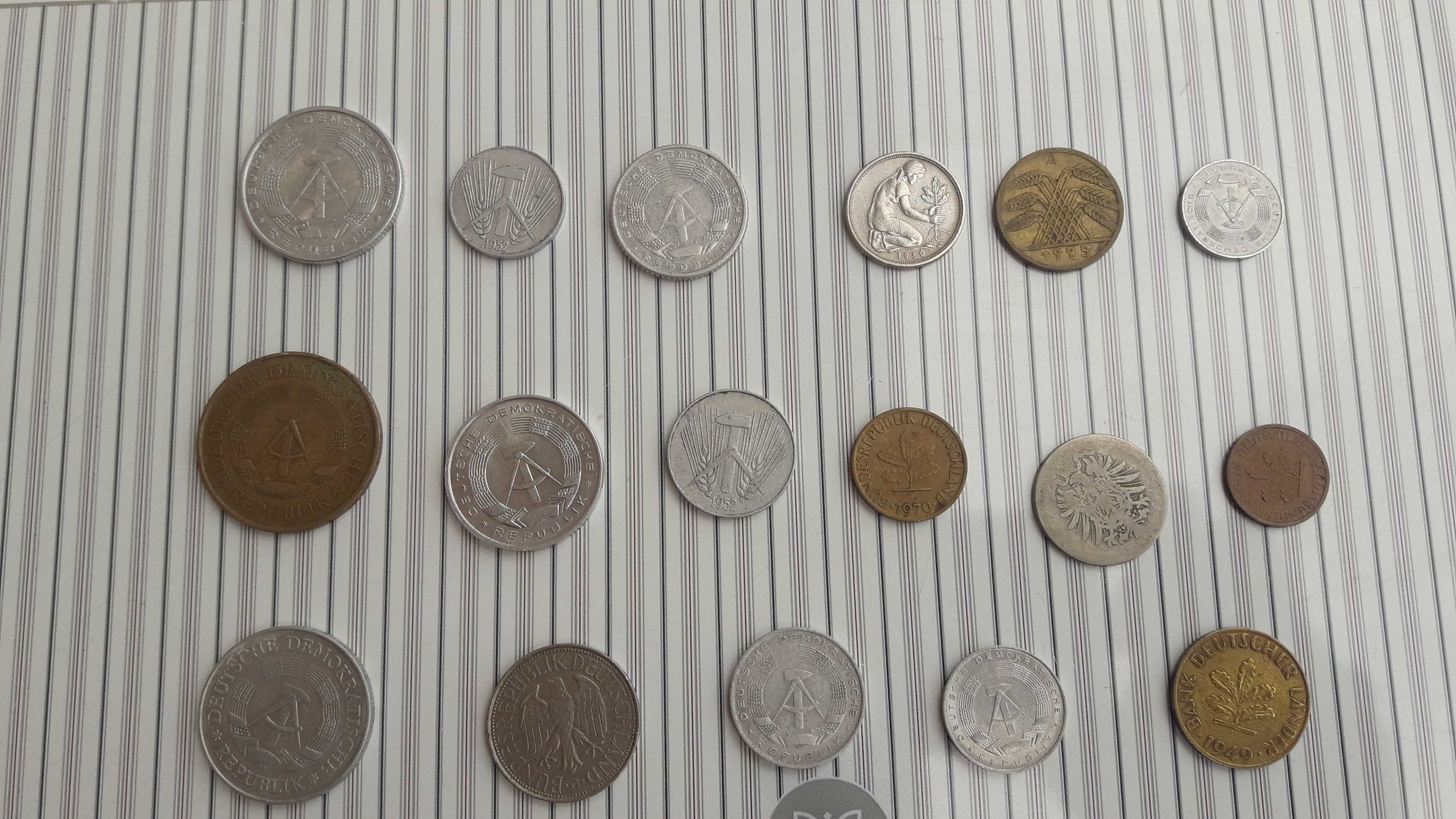 Zestaw monet fenigów/pfennig/marki