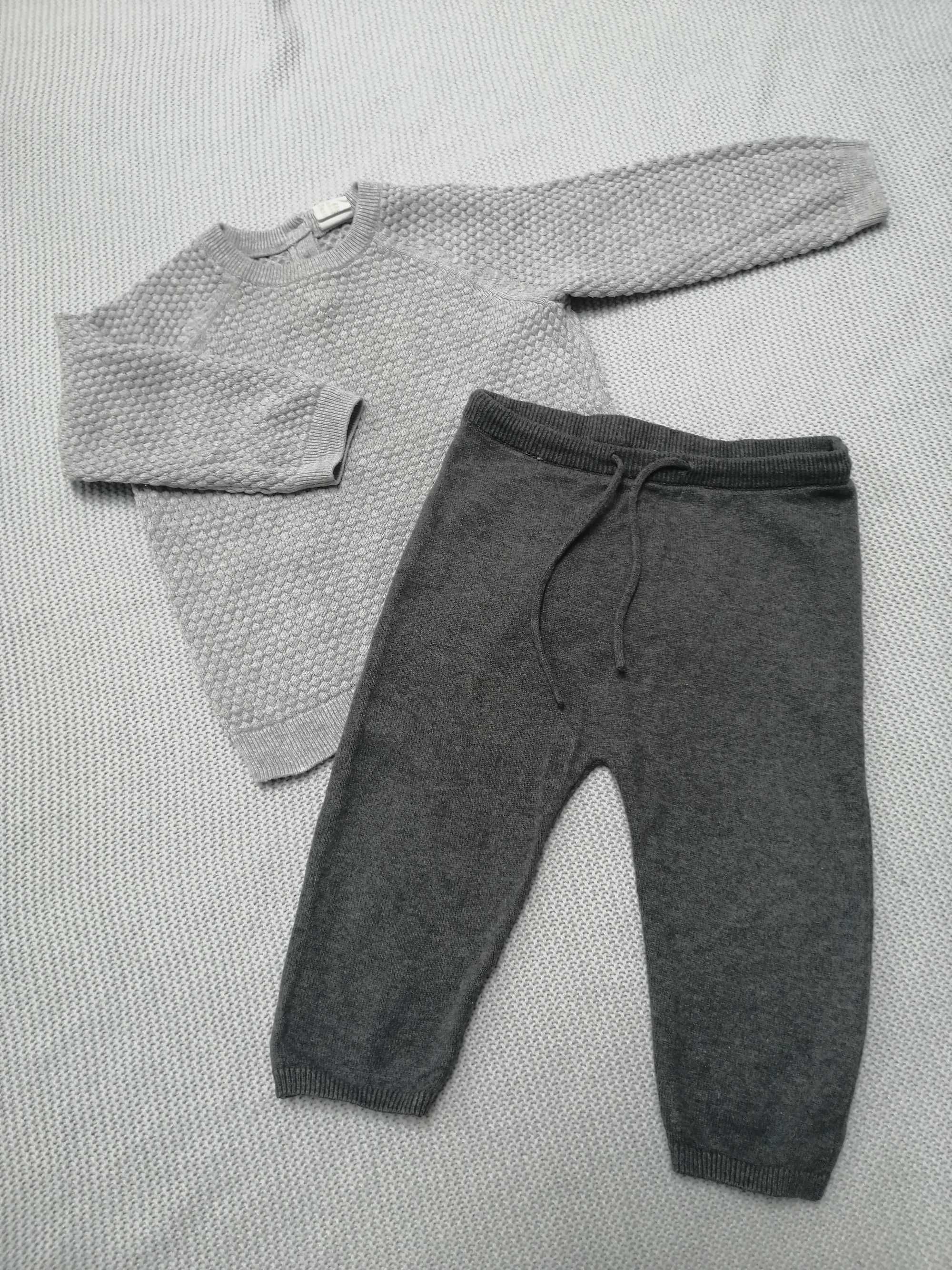 Komplet niemowlęcy/dziecięcy, sweter+spodnie, H&M, rozmiar 80/86