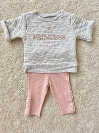 Bluza spodenki princess Old Navy 3-6 m r. 62 68 szare różowe