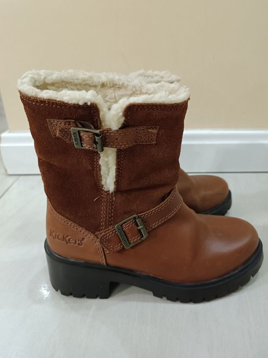 Kozaki skórzane KicKers rozmiar 34