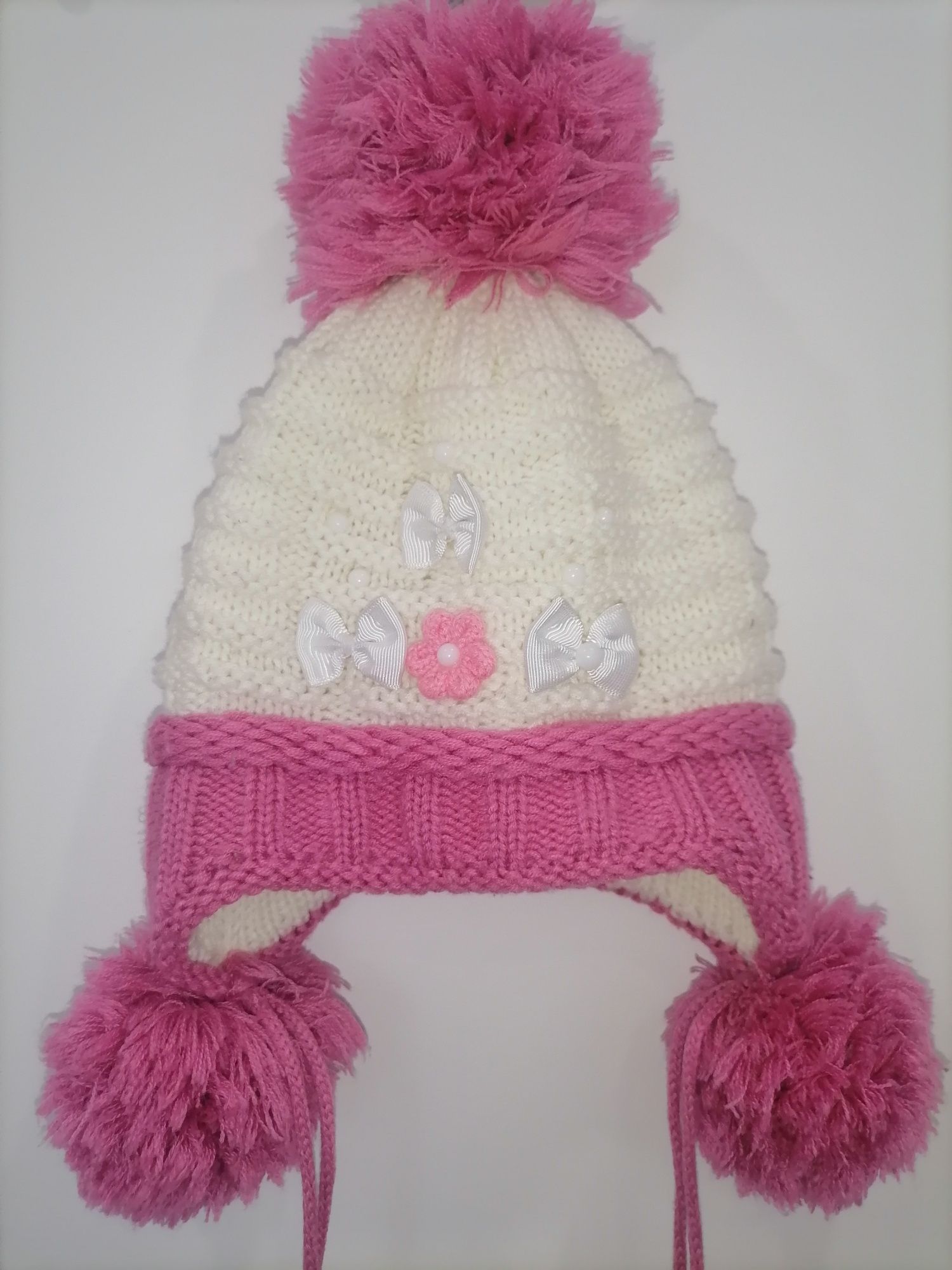 Дитяча зимова шапка для дівчинки 5-8 років
