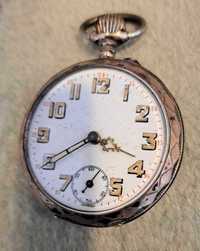 relógio de bolso de corda em prata Remontoir Cylindre 6 Rubis