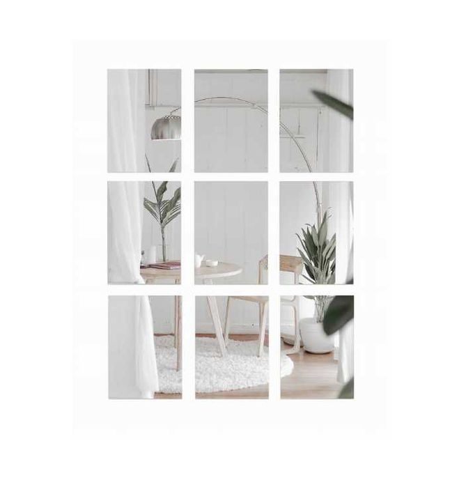 Zestaw 9 luster ściennych 21x30 A4 – szlif C-kant, taśma