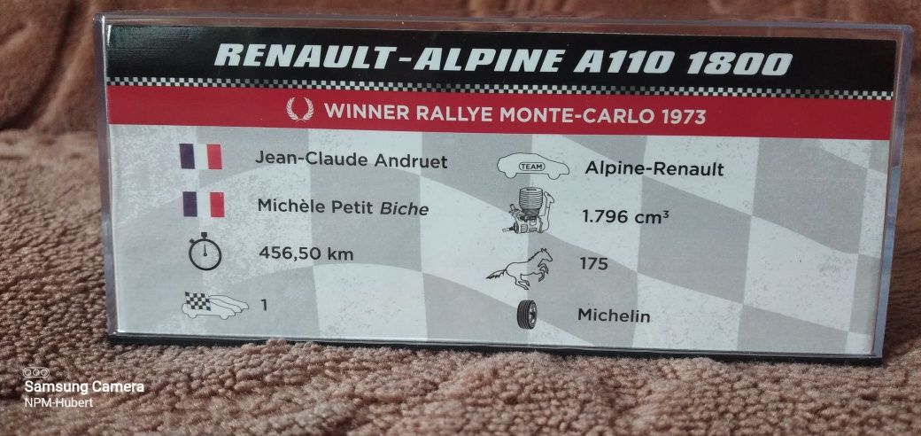 Renault Alpine A110 J-C. Andruet 1:43 rally cars