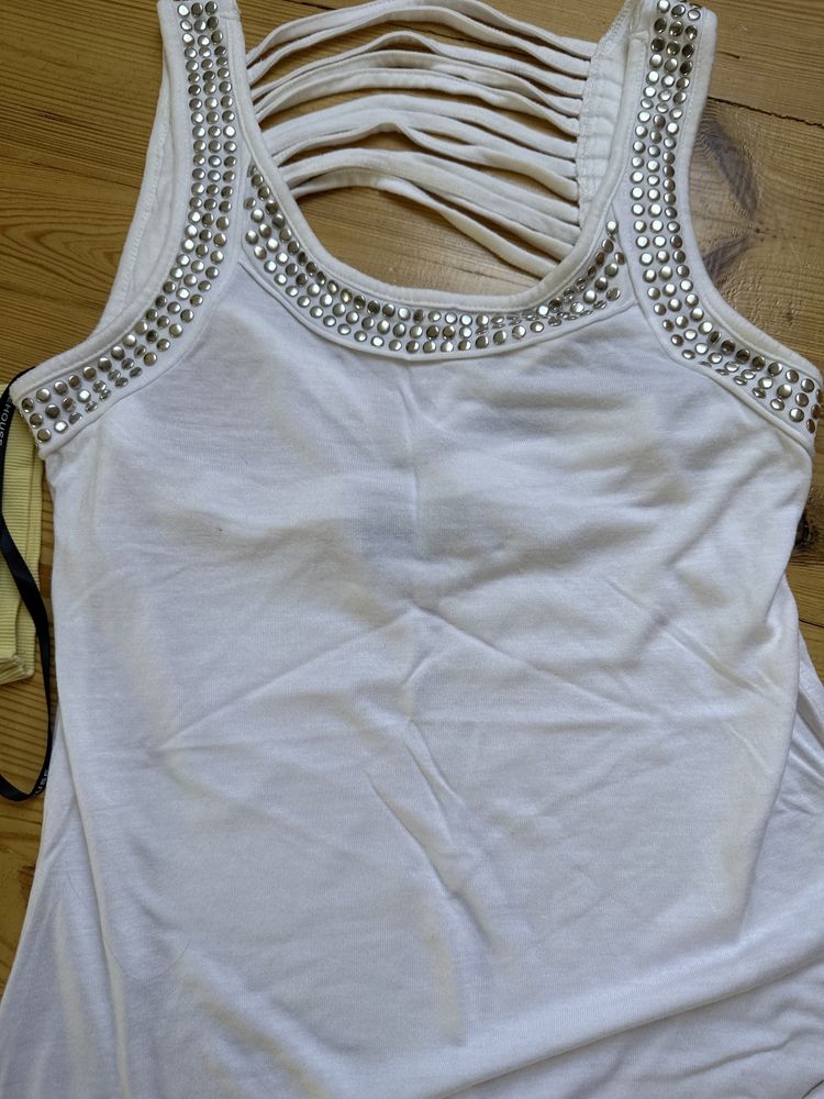 Tshirt bluzka na ramiączka bolerko panterka 34/36
