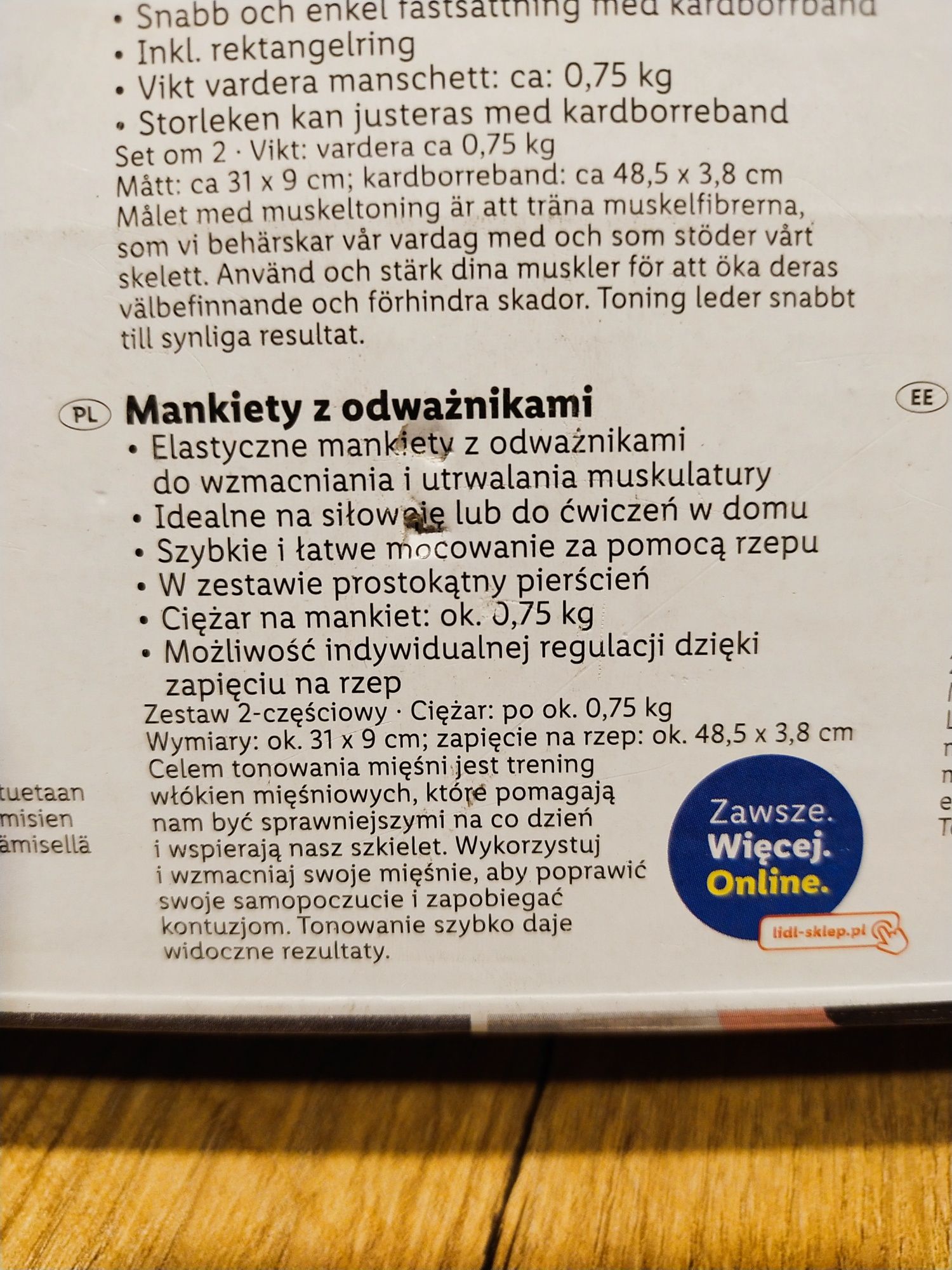 Mankiety z odważnikami 0,75 kg Crivit