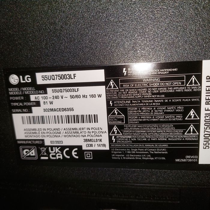 Telewizor LG 55 cali z listopada 2023