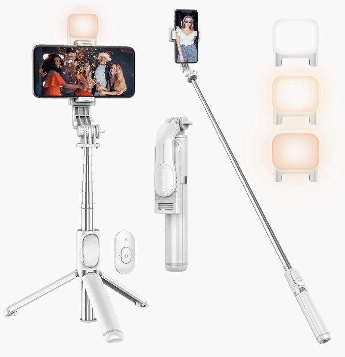 Tripé Telemóvel / Pau de Selfie / Selfie Stick com Luz