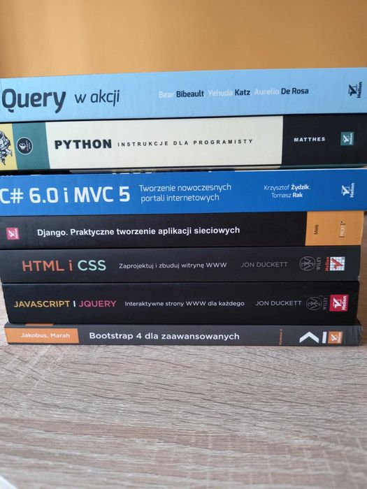 Python, Django, jQuery, C#, Html, Css, JavaScript, Bootstrap 7 książek