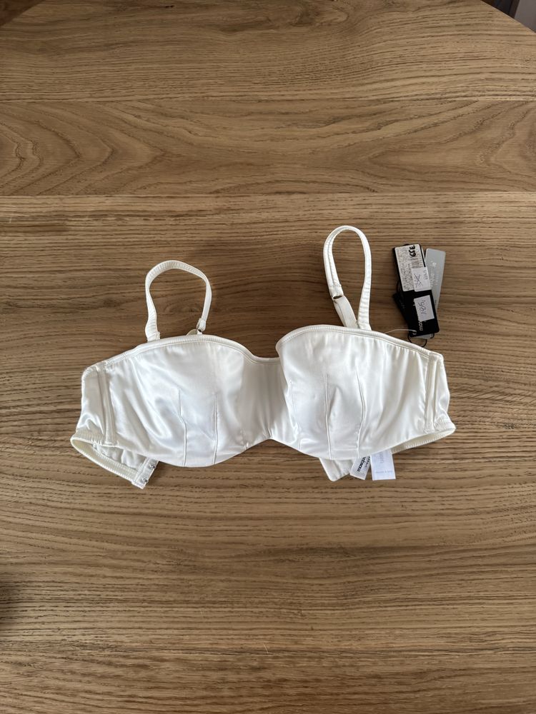 Biustonosz nowy 65E bardotka strapless brytyjskiej firmy Panache