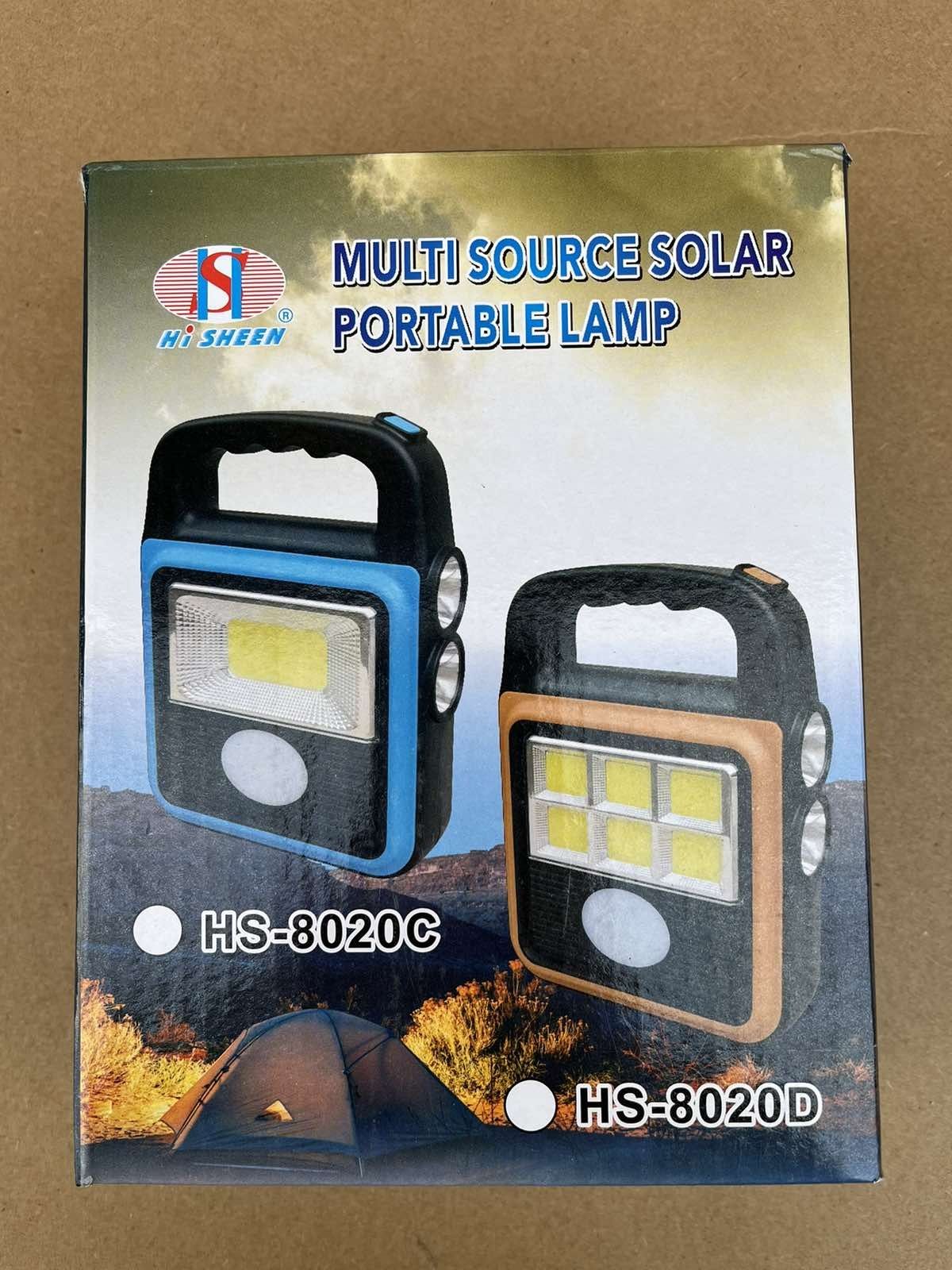 Лампа SH 8020 Multi Source Solar rtable Lamp с повербанком. Фонарик