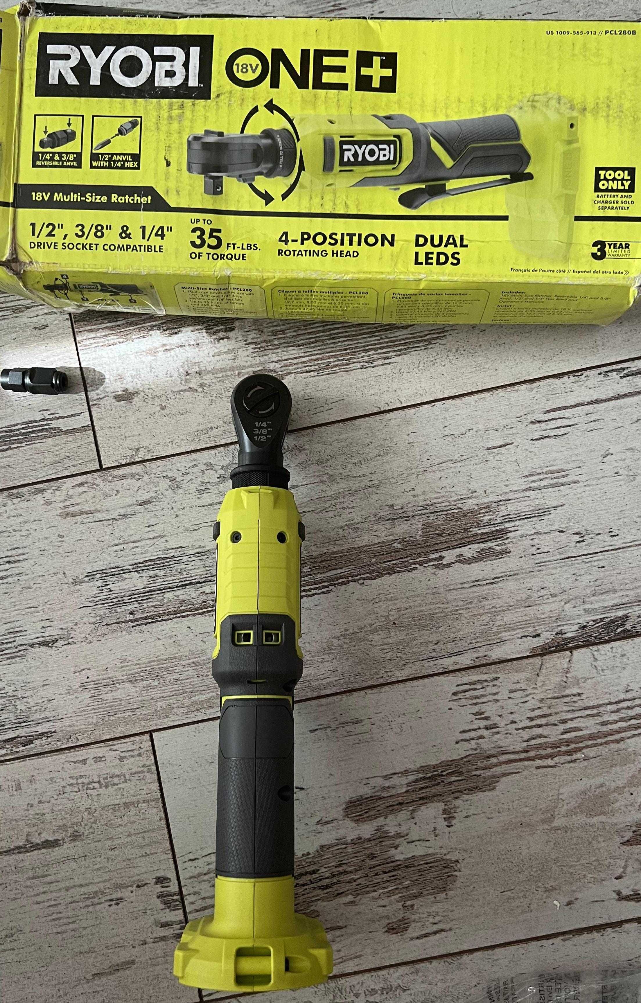 Бездротова мультирозмірна трещітка ключ храповик Ryobi One+ PCL280