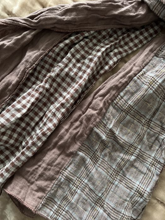 Bawelniany szal w kratkę