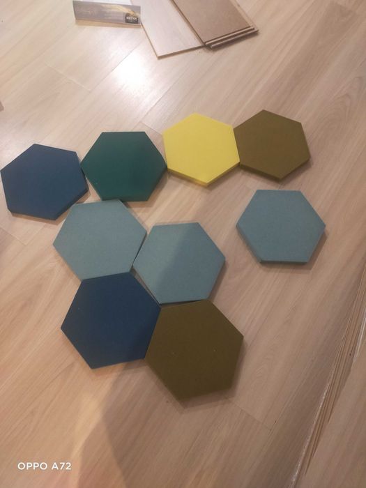 Heksagony panele na ścianę akustyczne Fluffo