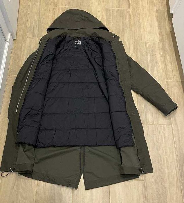 Курточка-парка Zara 2в1 M-ка с высоким воротам