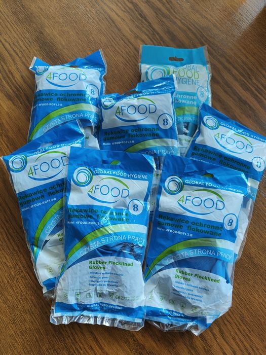 Rękawice ochronne gumowe flokowane 8