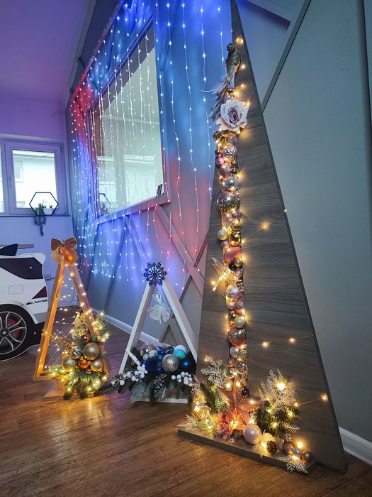 Новорічний подарунок сувенір. Ялинка герлянди. Різдвяний букет